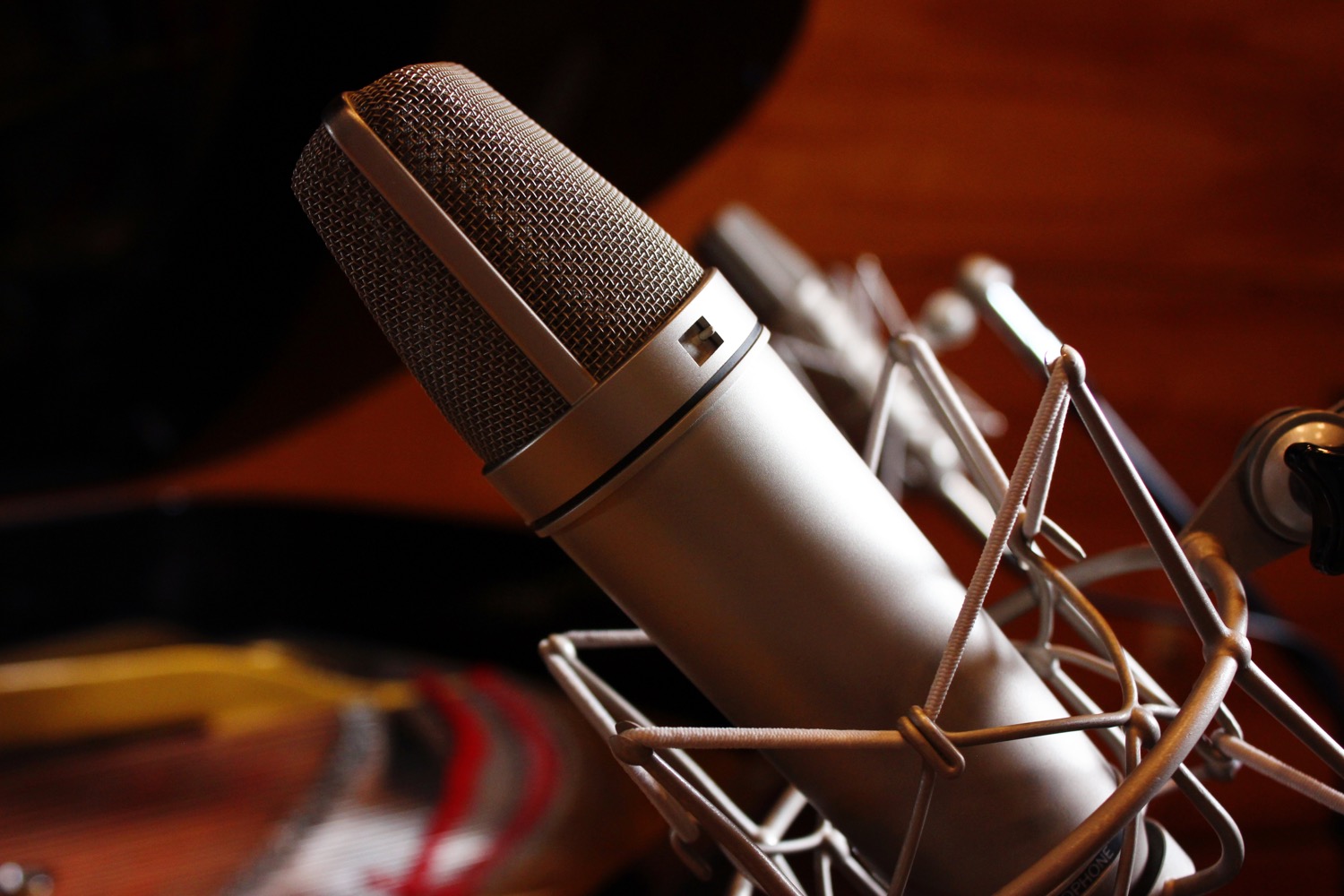 Neumann U87 microphone in the studio